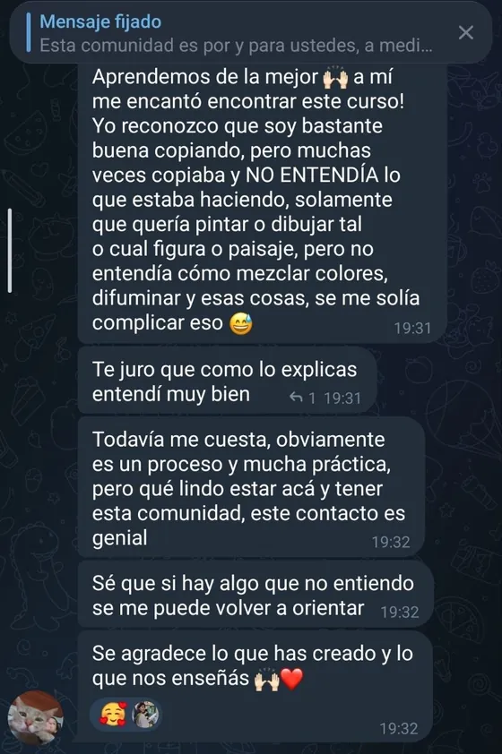 Captura del Club: una estudiante cuenta que antes no entendía cómo mezclar colores ni difuminar