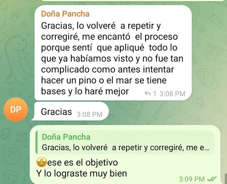 Captura del Club: una estudiante cuenta que aplicó todo lo visto y Gisela le responde que lo logró muy bien