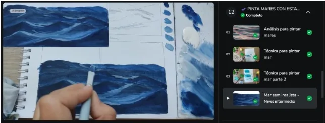 Clase para pintar mares dentro del curso